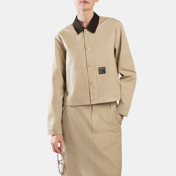 Workwear Cropped Canvas Jacke für Damen