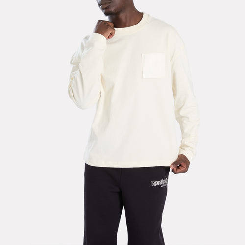Long Sleeved Leather Pocket Tee