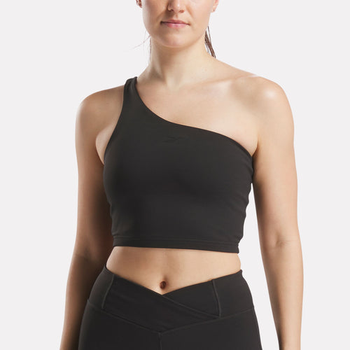 Lux One Shoulder Fitted Cropped Tank