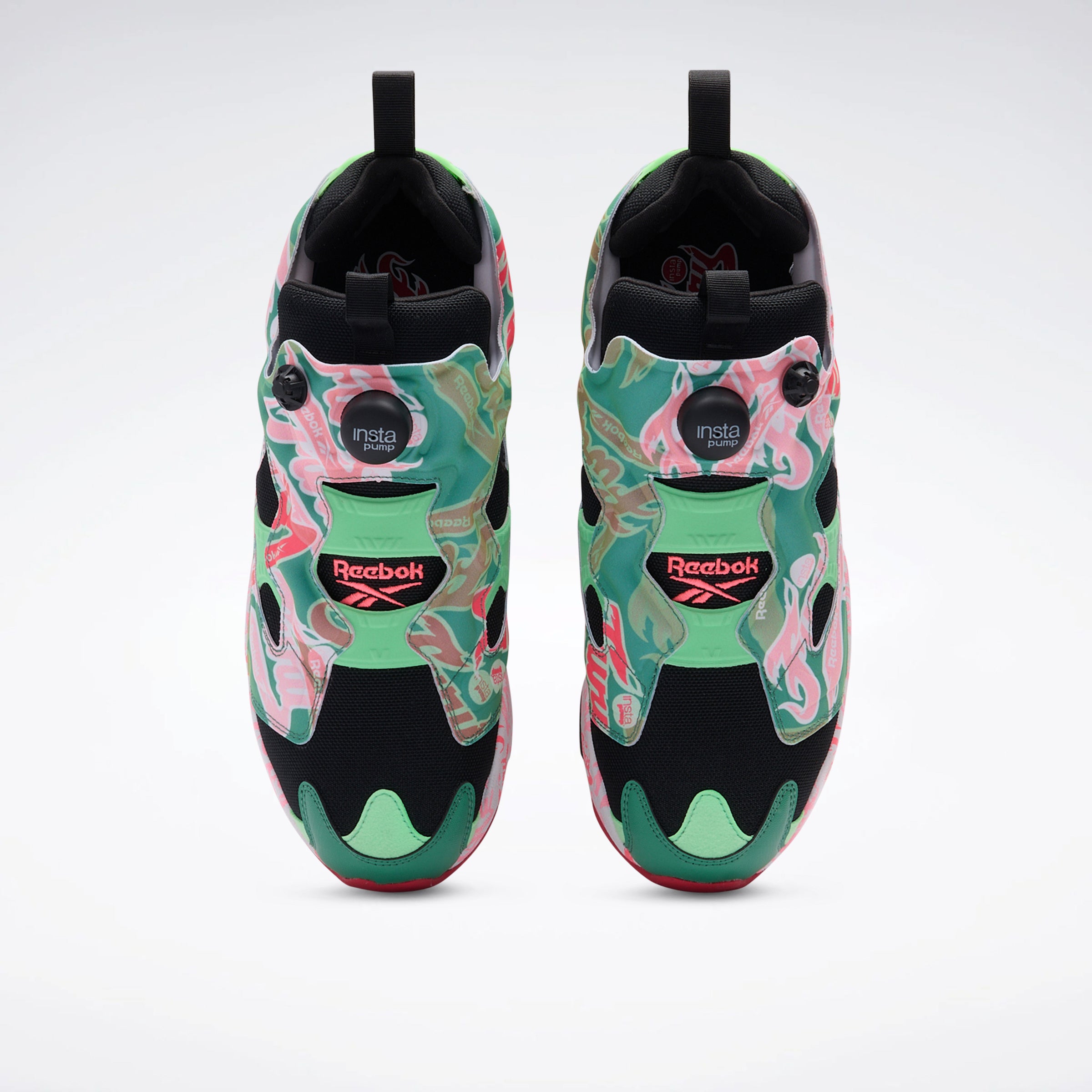 Reebok Instapump Fury 94 Sneakers in Black/Upgrade Green/Pink Blast