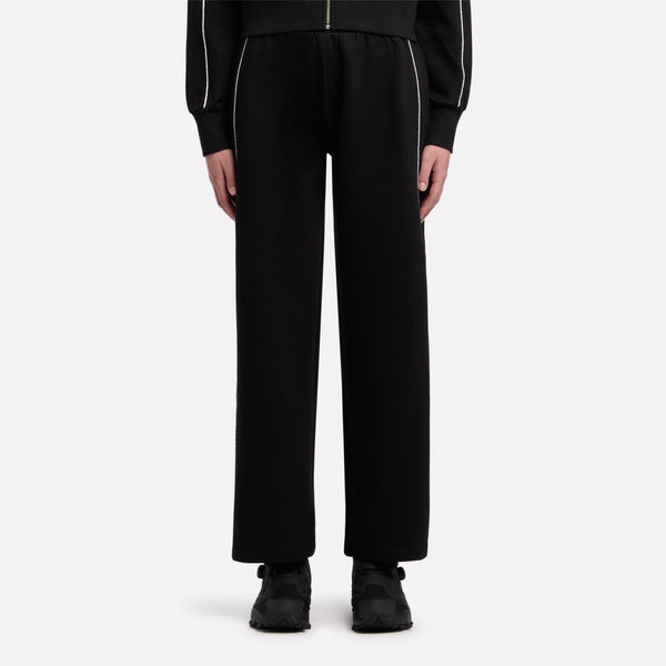 Metallic Logo Wide Leg Fleece Pants