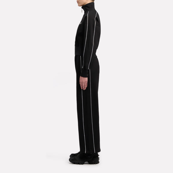 Metallic Logo Wide Leg Fleece Pants