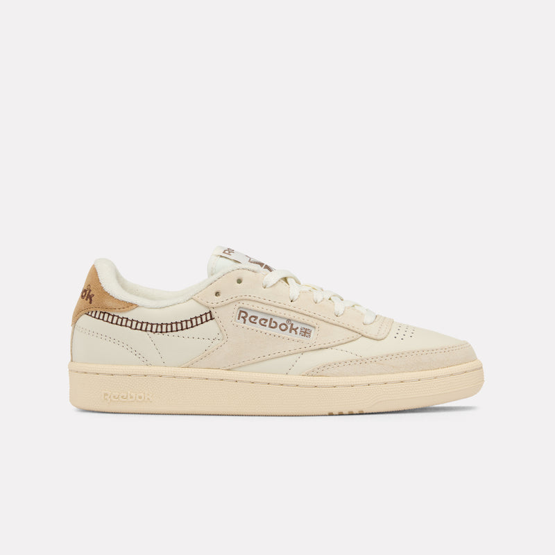 Beige Reebok Club C 85 Vintage Women's Sneaker on a white background