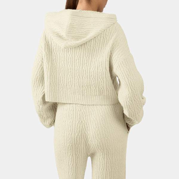 Elevated Athletic Cable Knit Women's Hoodie