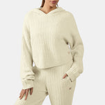 Elevated Athletic Cable Knit Women's Hoodie