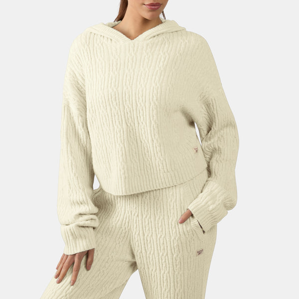 Elevated Athletic Cable Knit Women's Hoodie