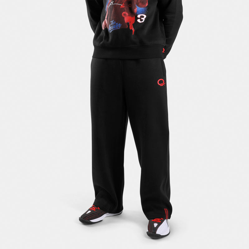Joggings pour homme Allen Iverson en molleton brossé, coupe décontractée et ourlet ouvert