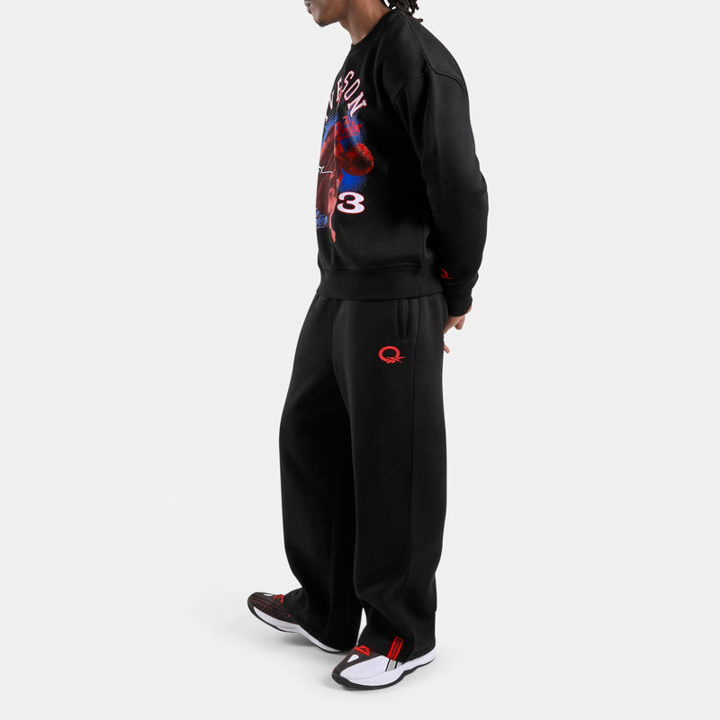 Joggings pour homme Allen Iverson en molleton brossé, coupe décontractée et ourlet ouvert