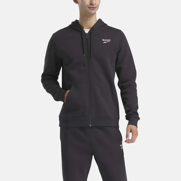 Sweat à capuche zippé en polaire avec petit logo Reebok Identity