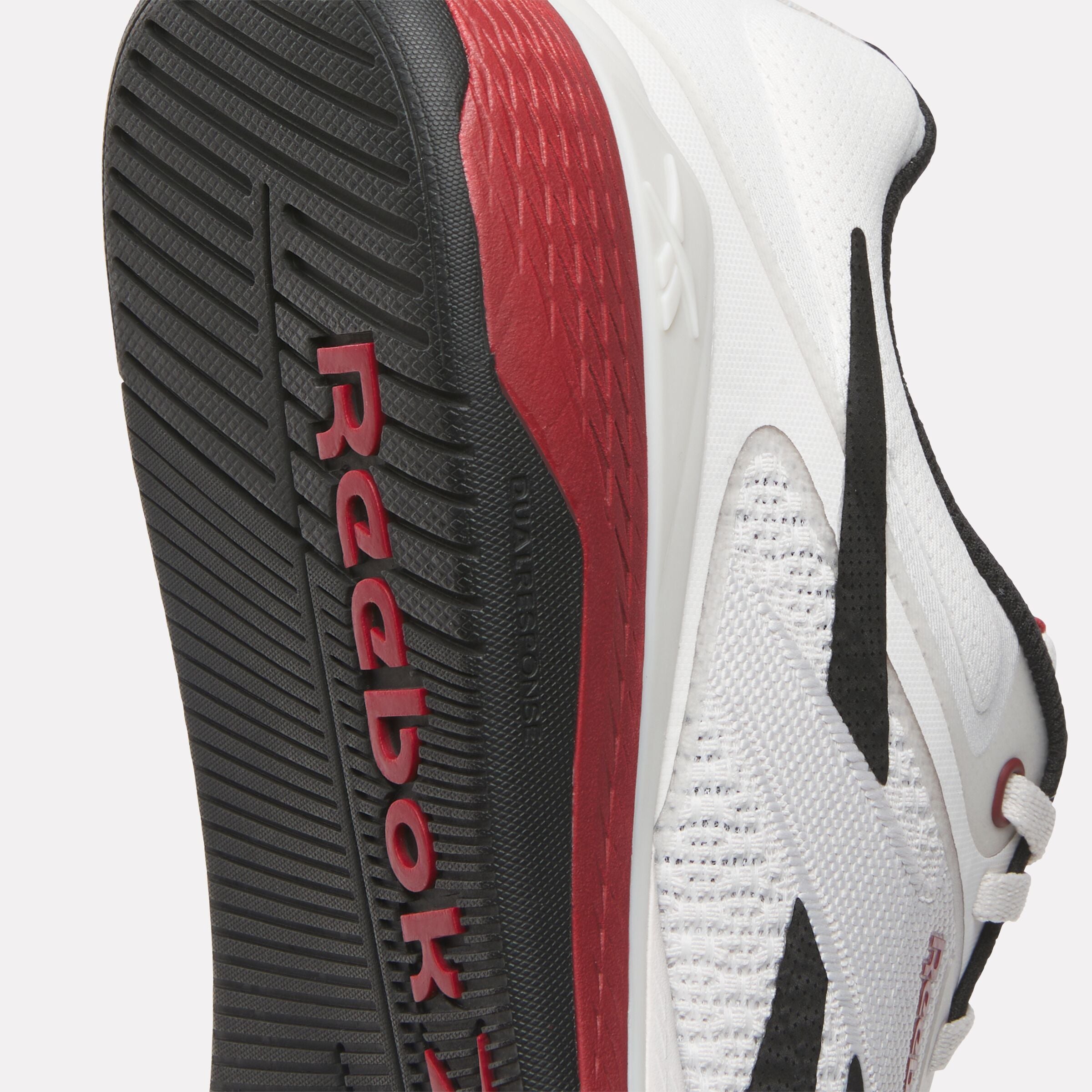 Reebok Nano X5 Shoes in Luxe Grey/Retro Red/Black