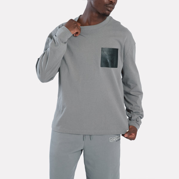 Long Sleeved Leather Pocket Tee