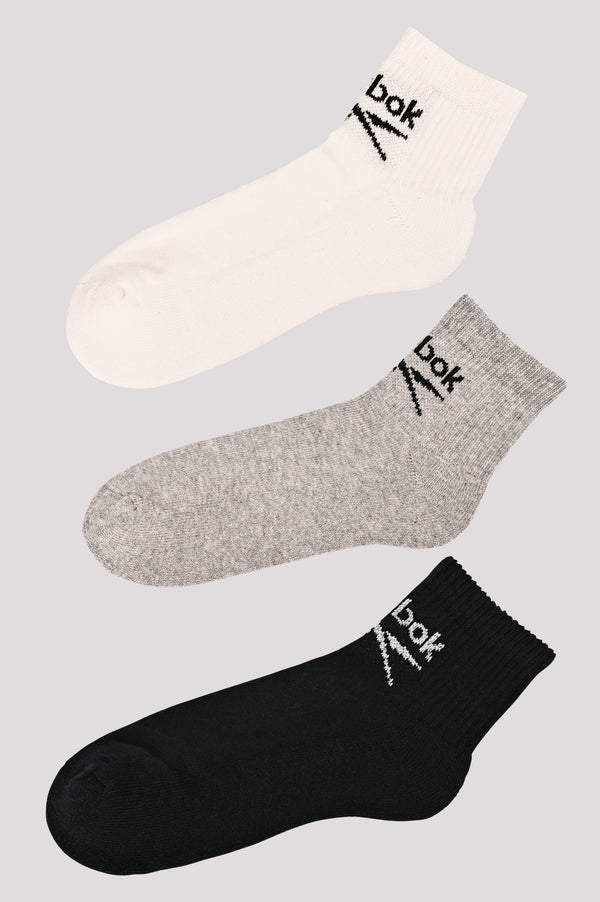 3 Pairs Classic Core Ankle Sock